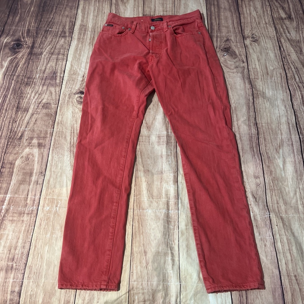 Women's Polo Ralph Lauren The Callen High Rise Slim Red Ankle Jeans Size 28